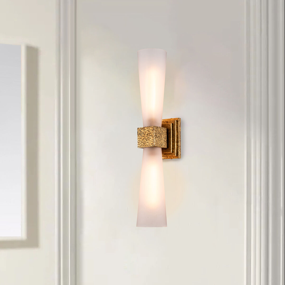 Kristy 2 Light 6 inch Gold Leaf Bath Bar Wall Light