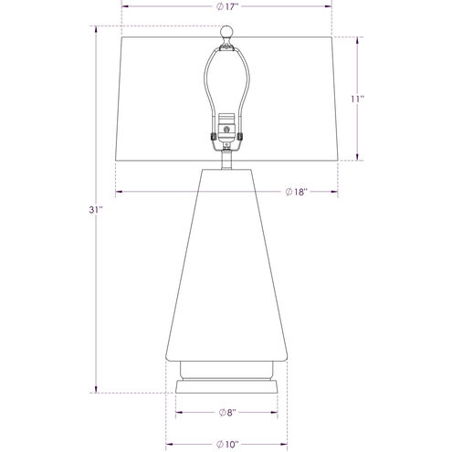 Bronte 31 inch 150.00 watt Dark Champagne Metallic Table Lamp Portable Light