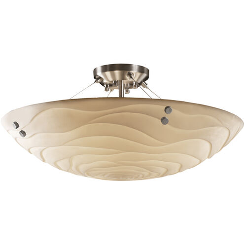 Porcelina 8 Light 51 inch Brushed Nickel Semi Flush Ceiling Light, Finials Family, Choices