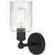 Edison Hadley 1 Light 5 inch Matte Black Sconce Wall Light in Clear Glass