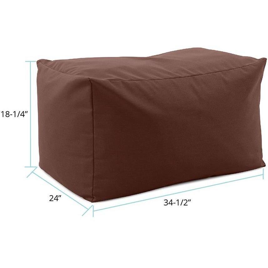 Seascape 18.25 inch Chocolate Outdoor Pouf Bench