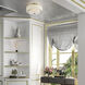 Monroe 2 Light 13 inch Antique Brass Semi Flush Mount Ceiling Light, Medium