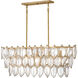 Amira 5 Light 45 inch Distressed Brass Interior Hanging Light Ceiling Light