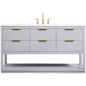 Larkin 60 X 22 X 34 inch Grey Vanity Sink Set