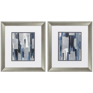 Abstract Blue and Gray Framed Art