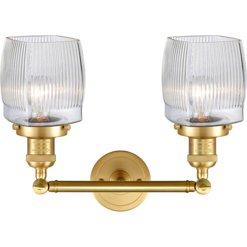 Franklin Restoration Colton 2 Light 16 inch Satin Gold Bath Vanity Light Wall Light, Franklin Restoration