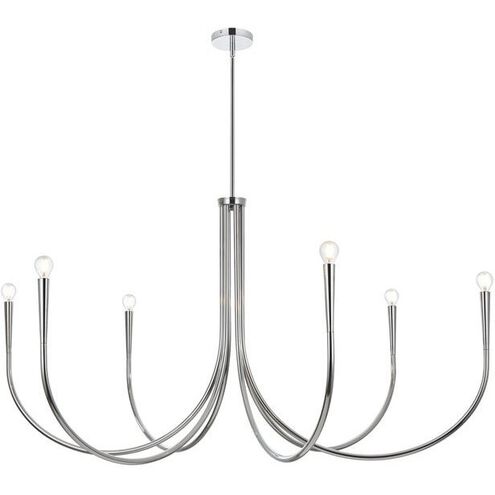 Layne 6 Light 55 inch Chrome Chandelier Ceiling Light