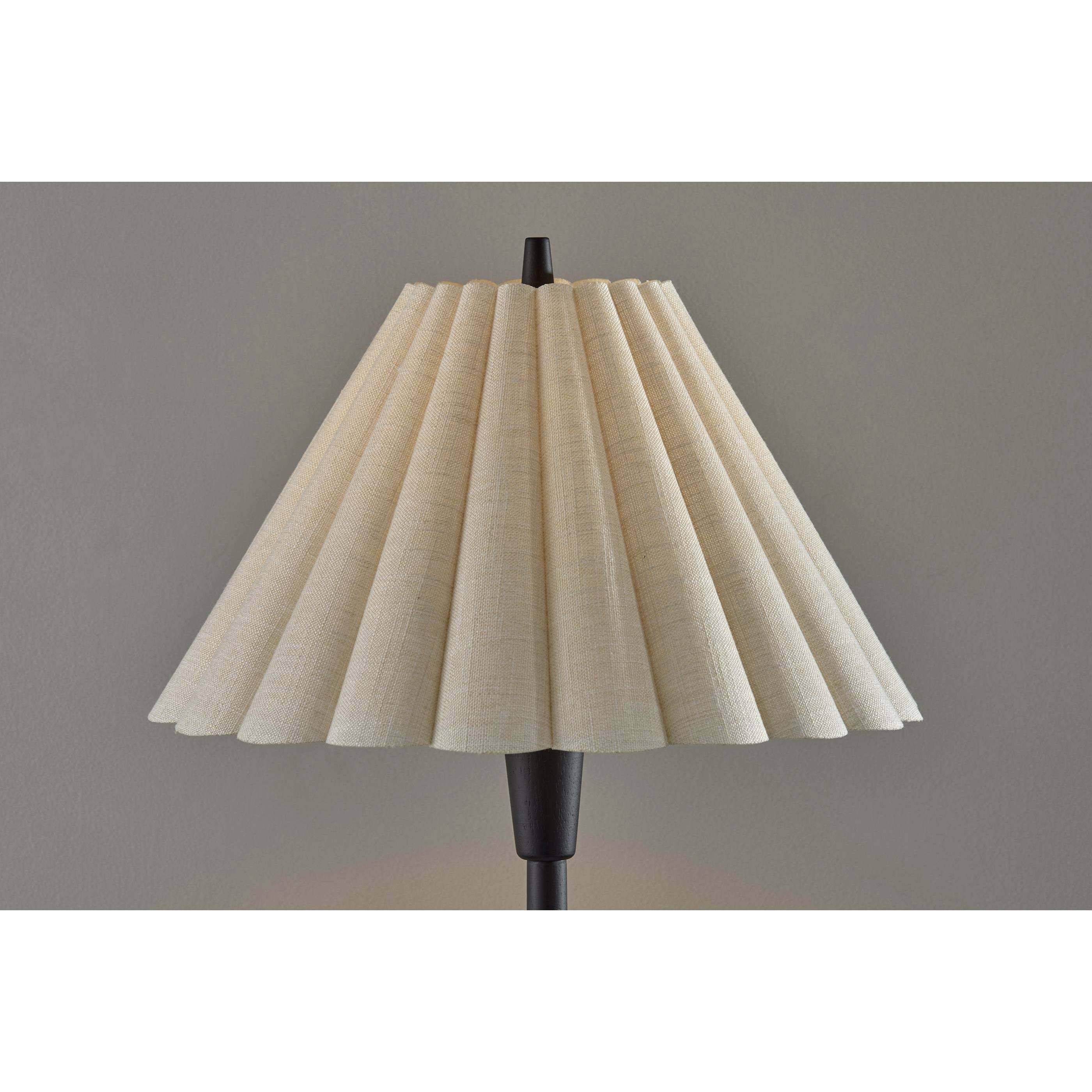 Scallop 60.75 inch 100.00 watt Black Wood Floor Lamp Portable Light
