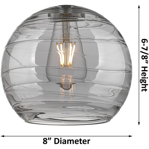 Ballston Deco Swirl 1 Light 8 inch Antique Brass Pendant Ceiling Light in Incandescent, Athens, Deco Swirl Glass, Ballston