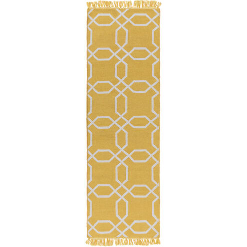 Lagoon 96 X 30 inch Bright Yellow, White Rug
