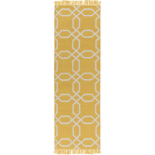 Lagoon 96 X 30 inch Bright Yellow, White Rug