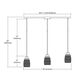 Lakeshore 3 Light 36 inch Oil Rubbed Bronze Mini Pendant Ceiling Light in Linear with Recessed Adapter, Linear