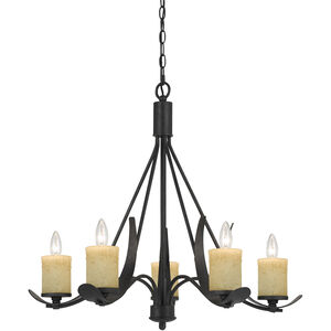 Morelis 5 Light 28 inch Black Smith Chandelier Ceiling Light
