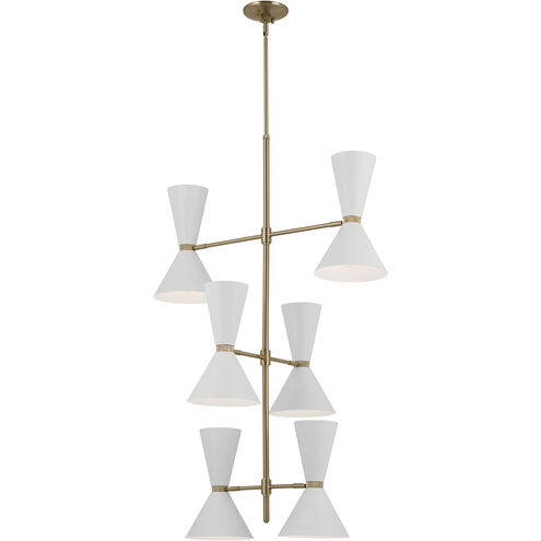 Phix LED 22.5 inch Champagne Bronze with White Foyer Chandelier Ceiling Light