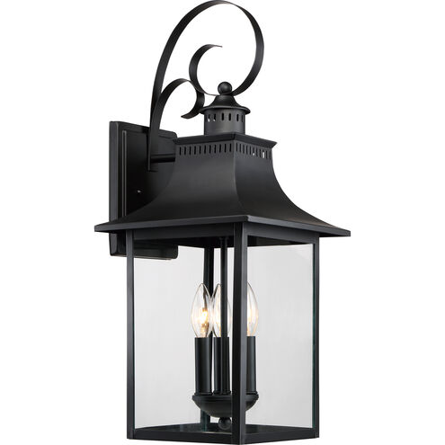 Chancellor 3 Light 24 inch Mystic Black Outdoor Wall Lantern