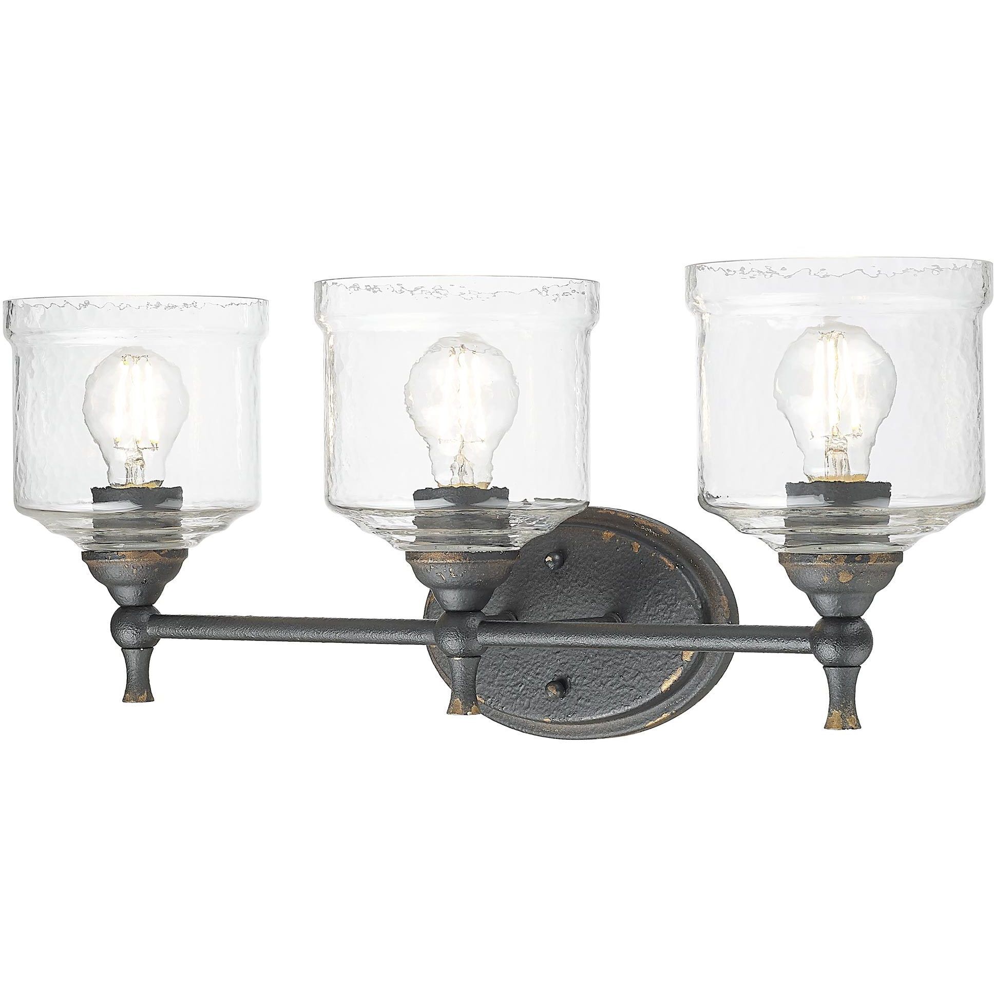 Keating Vanity Wall Light in Antique Black Iron