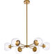 Briggs 6 Light 30 inch Brass Pendant Ceiling Light