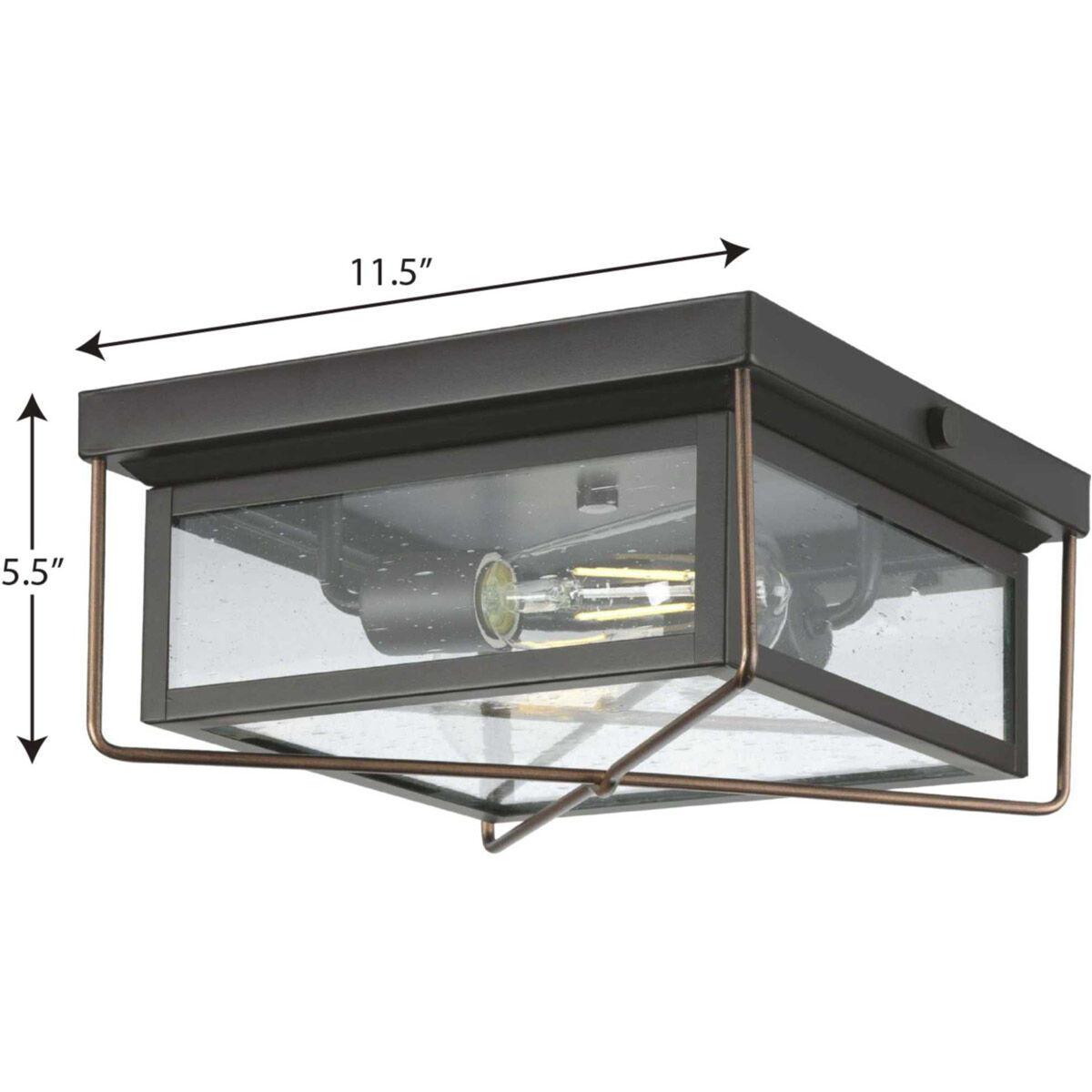 Barlowe 2 Light 11 inch Antique Bronze Outdoor Flush Mount