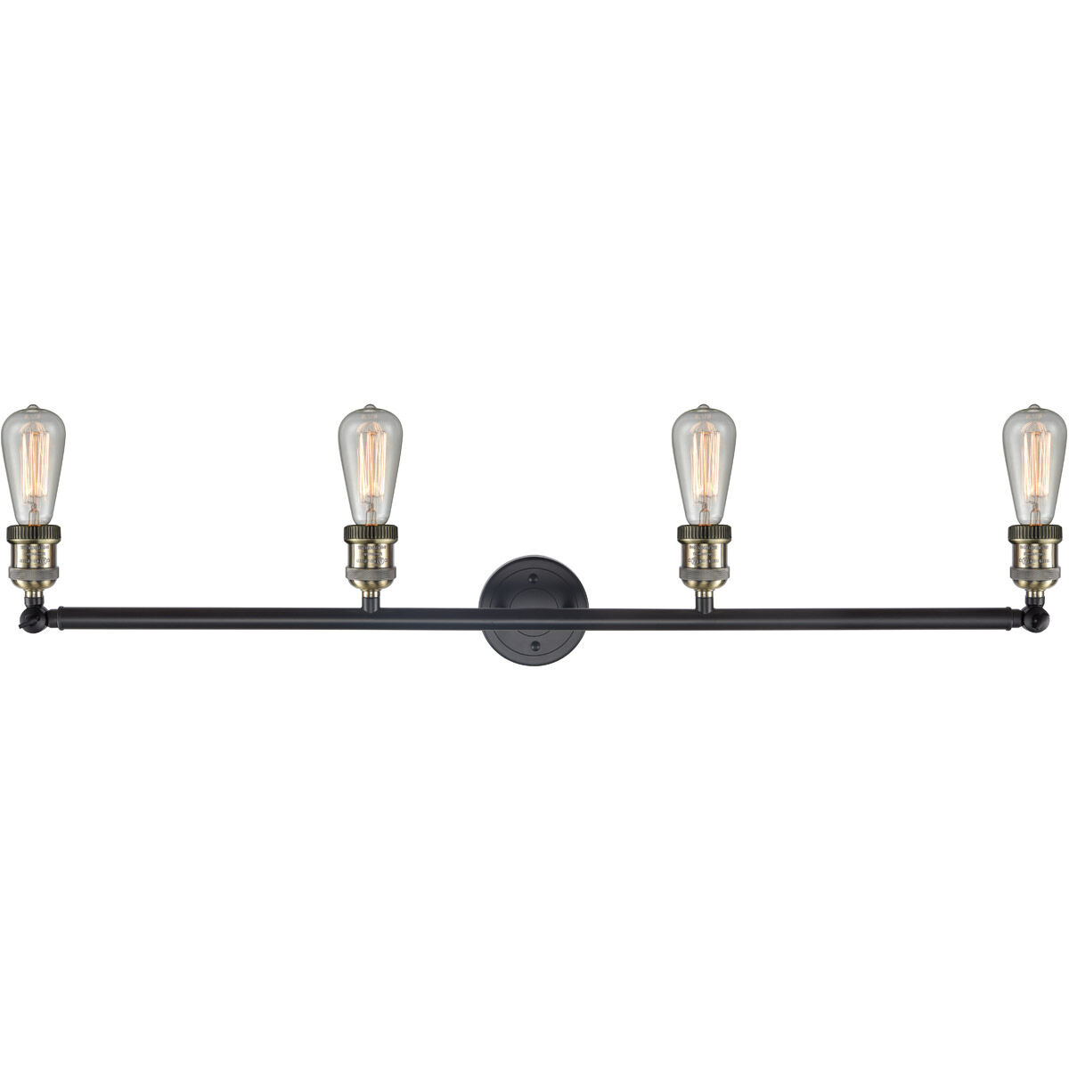 Franklin Restoration Bare Bulb LED 42 inch Black Antique Brass Bath Vanity Light Wall Light