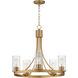 Livingston 5 Light 24.5 inch Natural Aged Brass Chandelier Ceiling Light