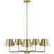 Drew & Jonathan Ender 5 Light 32.63 inch Satin Brass Chandelier Ceiling Light, Medium