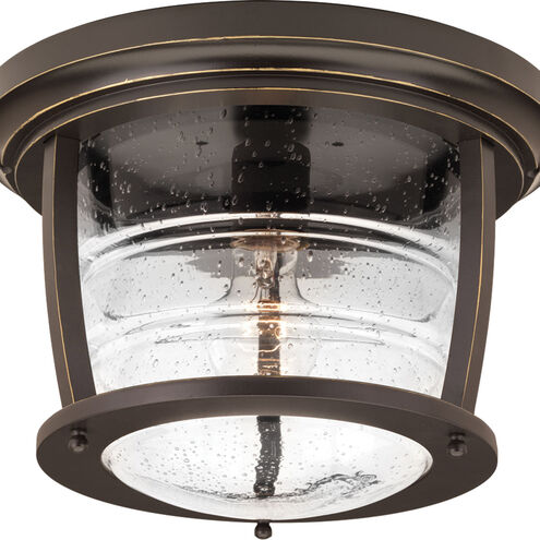 Signal Bay 1 Light 12 inch Oil Rubbed Bronze Outdoor Flush Mount