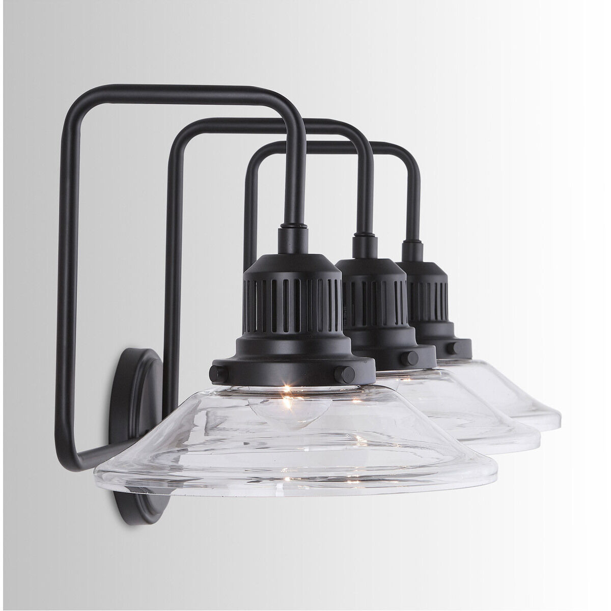 Elijah 3 Light 29.75 inch Matte Black Vanity Light Wall Light