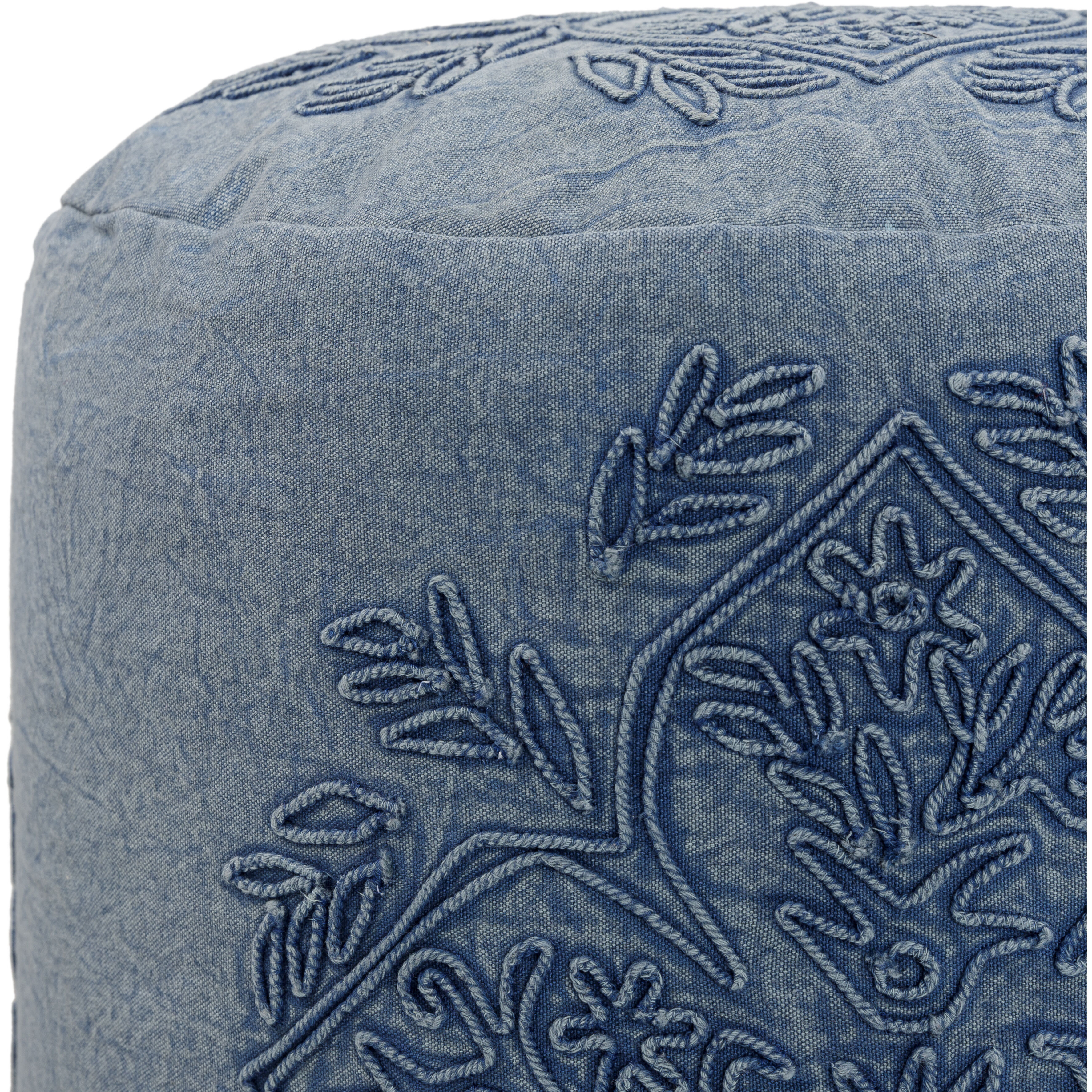 Wedgemore 16 inch Blue Pouf, Cylinder