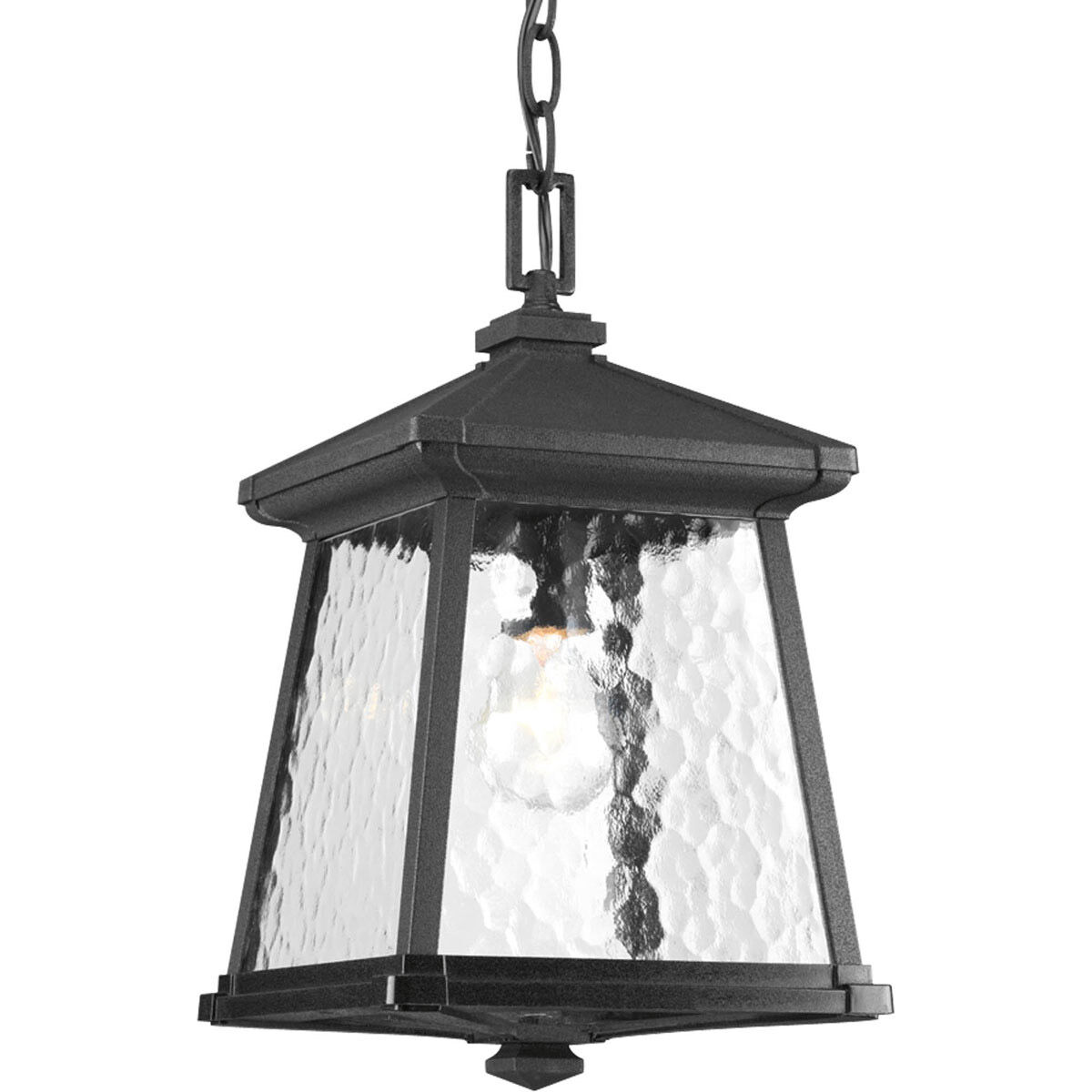 Mac 1 Light 8.5 inch Textured Black Outdoor Hanging Lantern