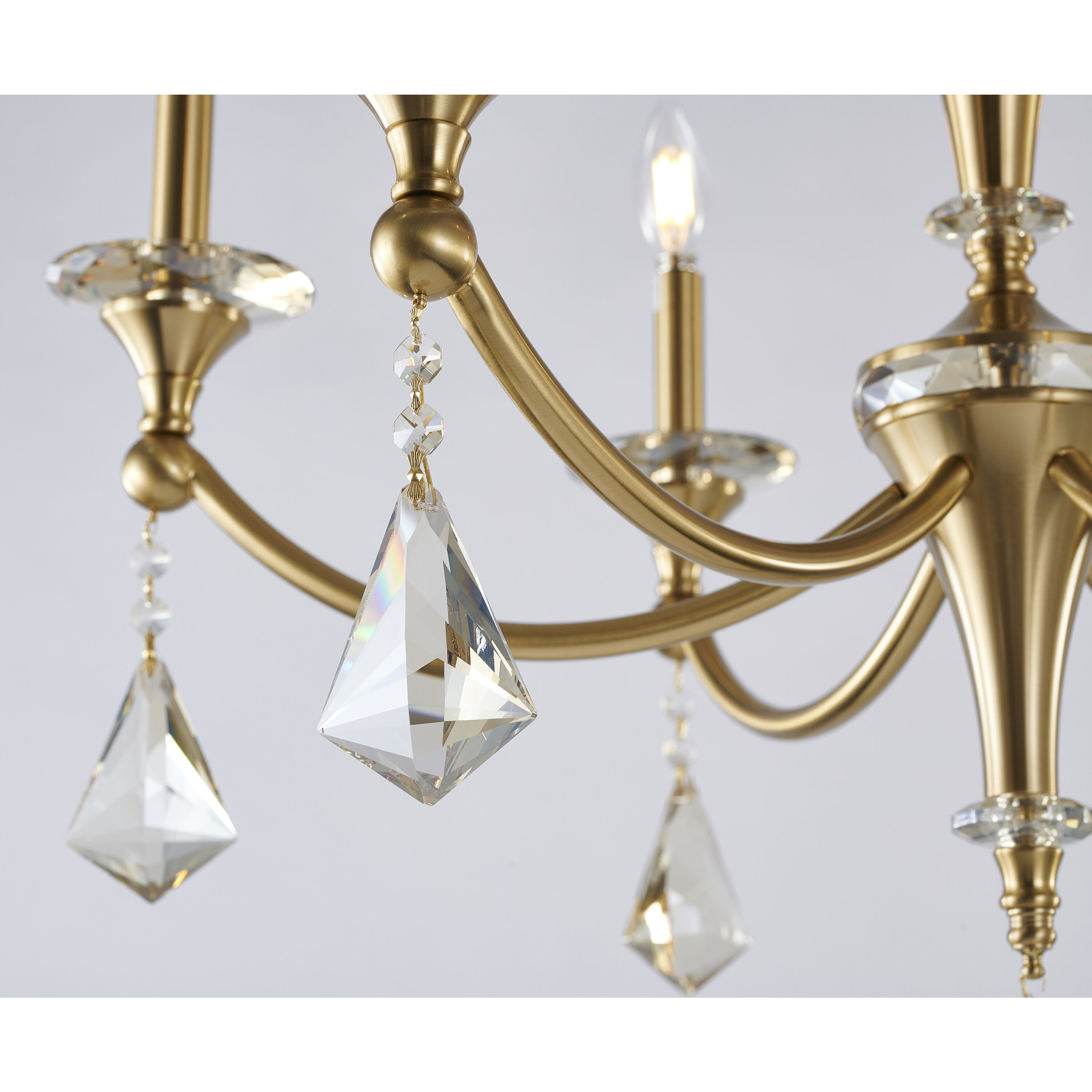 Canada 6 Light 27 inch Stain Brass Chandelier Ceiling Light in Satin Brass
