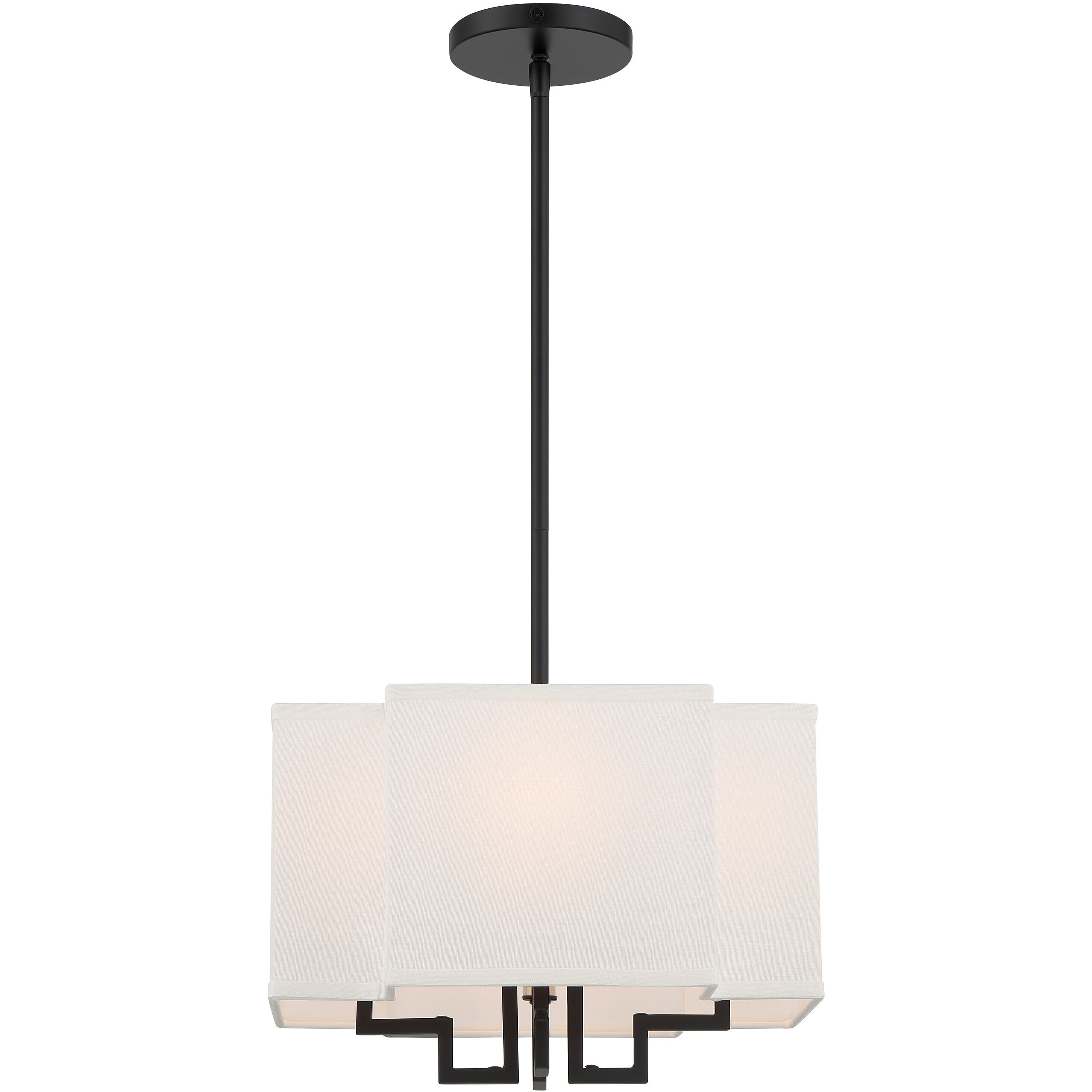 Upham Estates 4 Light 14 inch Coal /Polished Nickel Convertible Pendant / Semi Flush Ceiling Light