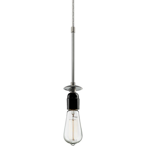 Titan 1 Light 4 inch Matte Chrome Large Pendant Ceiling Light in Blue Glass