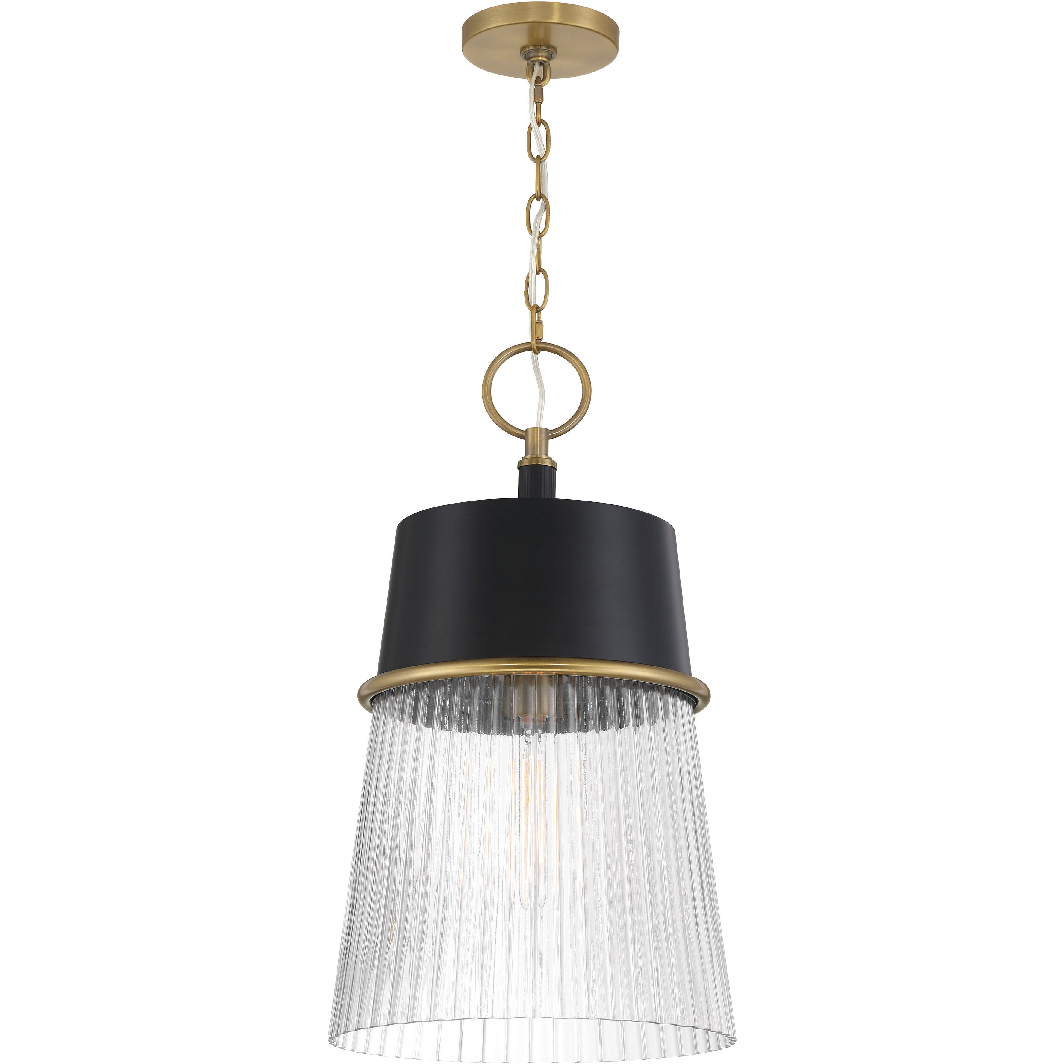 Stamford 1 Light 13 inch Legacy Brass and Dark Matte Black Pendant Ceiling Light