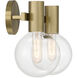 Wright 2 Light 15.5 inch Warm Brass Bathroom Vanity Light Wall Light