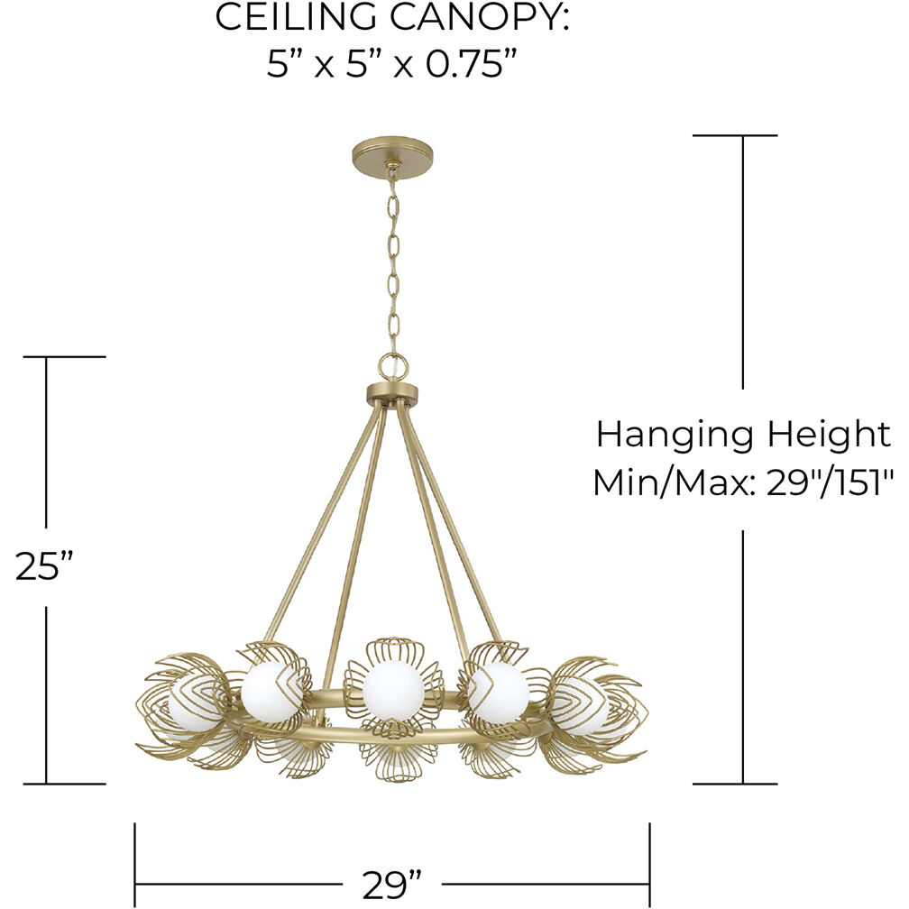 Flora 12 Light 29 inch Buffed Gold Chandelier Ceiling Light