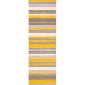 Madison Square 96 X 30 inch Yellow and Neutral Runner, Wool