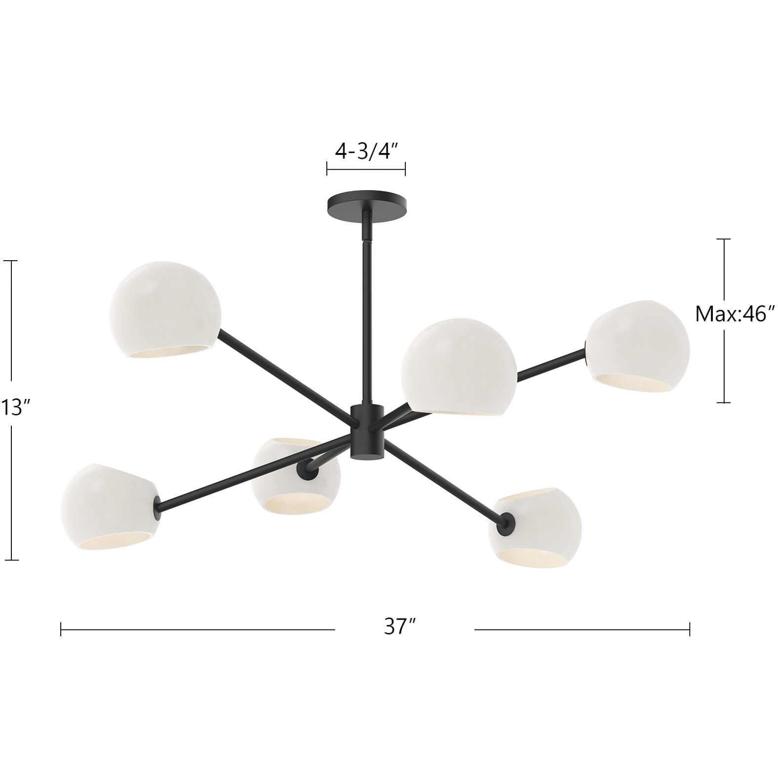 Alora Mood Willow 6 Light 37 inch Brushed Gold/Clear Glass Chandelier Ceiling Light