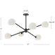 Alora Mood Willow 6 Light 37 inch Brushed Gold/Clear Glass Chandelier Ceiling Light