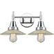 Caden LED 18 inch Polished Chrome Bath Vanity Light Wall Light in Clear Halophane Glass