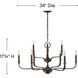 Rutherford 9 Light 34 inch Oil Rubbed Bronze Chandelier Ceiling Light