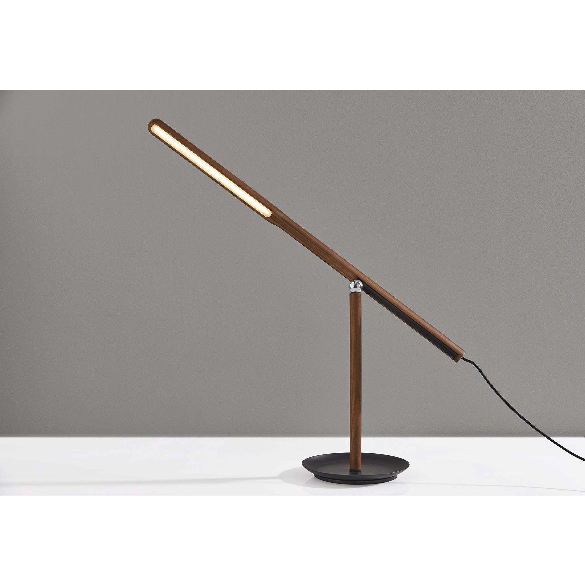 Gravity 14 inch 8.00 watt Walnut Ash Wood Desk Lamp Portable Light, ADS360