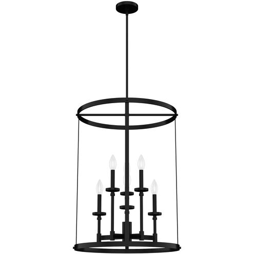 Briargrove 6 Light 21.75 inch Matte Black Foyer Pendant Ceiling Light