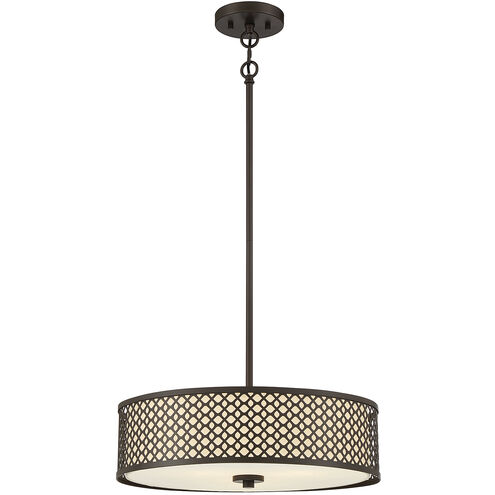 Modern 3 Light 18 inch Oil Rubbed Bronze Pendant Ceiling Light