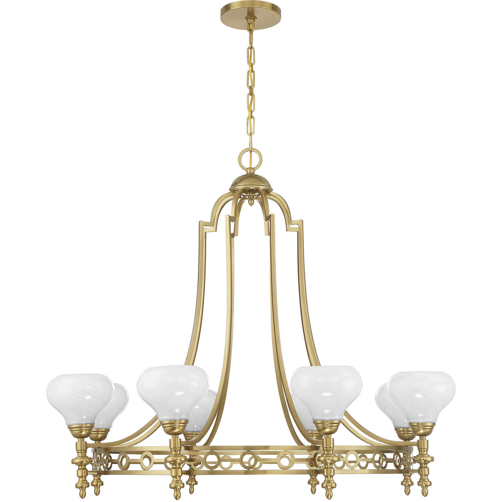Allston 8 Light 36 inch Warm Brass Chandelier Ceiling Light