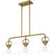 Webster 3 Light 36 inch Weathered Brass Island Light Ceiling Light