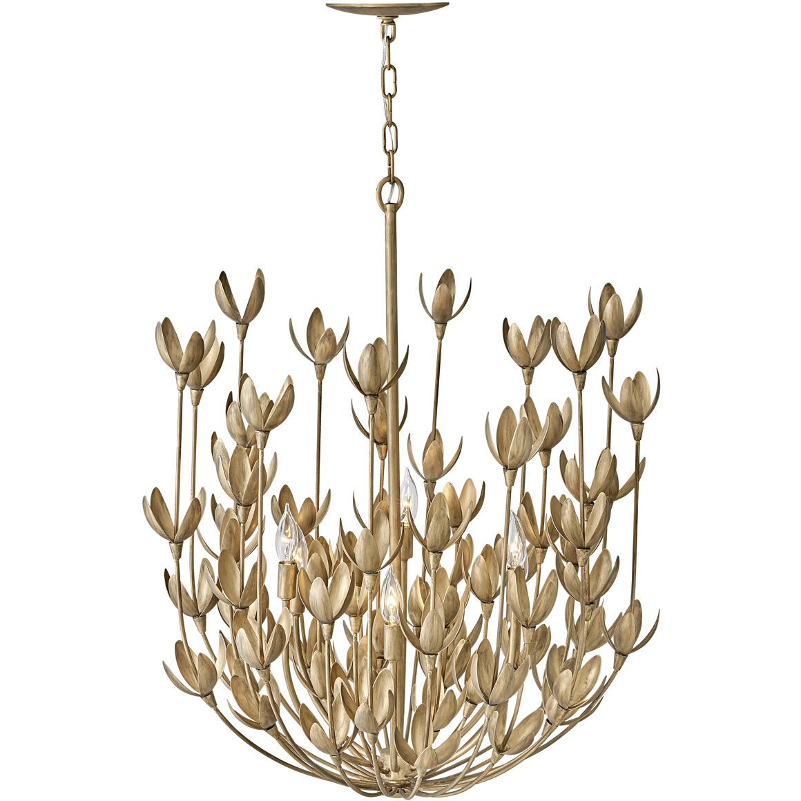 Lisa McDennon Flora 6 Light 26.25 inch Burnished Gold Indoor Chandelier Ceiling Light