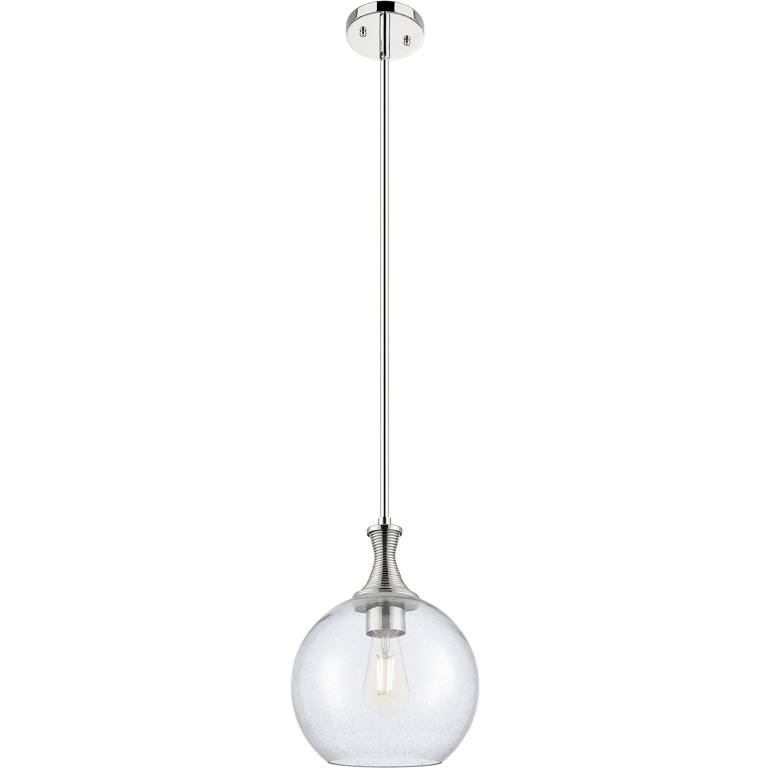 Astor 1 Light 10 inch Polished Nickel Mini Pendant Ceiling Light in Seedy Glass