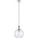 Astor 1 Light 10 inch Polished Nickel Mini Pendant Ceiling Light in Seedy Glass