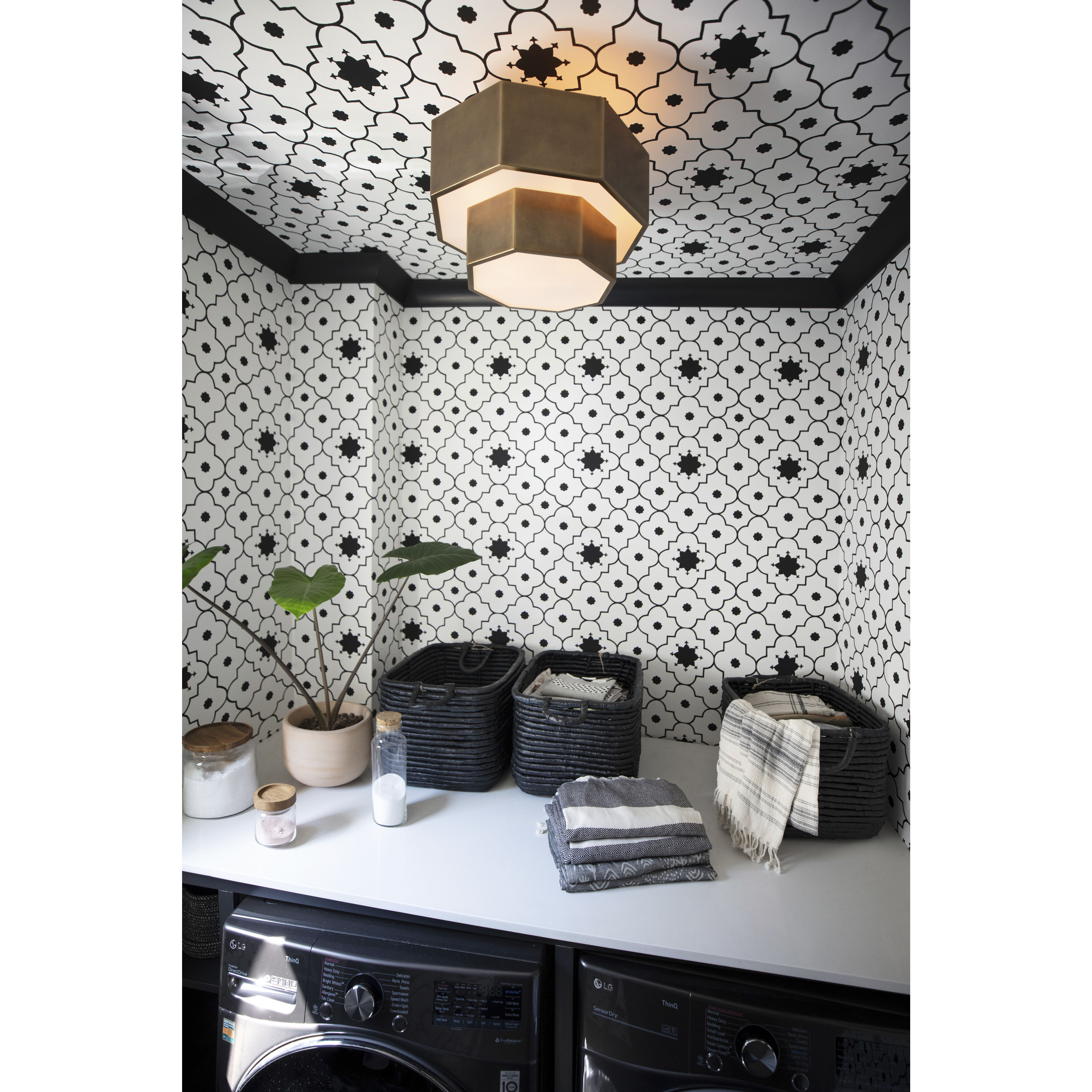 Facet 5 Light 16.5 inch Heritage Brass Pendant Ceiling Light