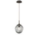 Aster LED LED 10 inch Flat Bronze Pendant Ceiling Light in 2700K LED, Zircon Inner - Smoke Outer